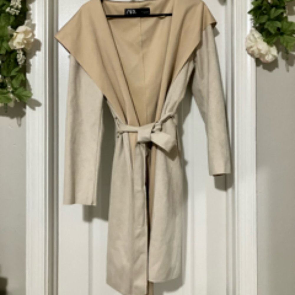 Faux Suede Zara Long Coat